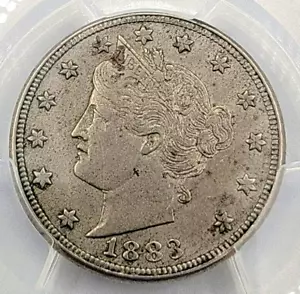 1883 No Cents Liberty V Nickel XF 45 PCGS Light Toning EF Free Ship - Picture 1 of 6