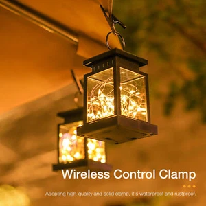 Garden Hanging Lantern Lights LED Outdoor Lamp Decor Waterproof Solar Powered - Picture 1 of 12
