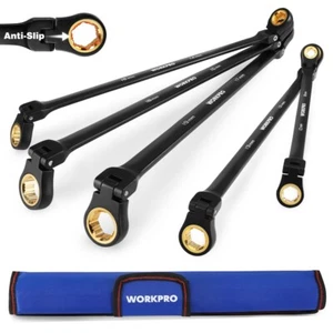 WORKPRO Set di chiavi a cricchetto extra lunghe - 5 pezzi combinate antiscivolo metri - 8-19 mm - Foto 1 di 11