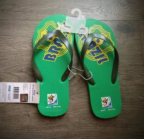 FIFA 2010 World Cup Brazil Soccer Futbol Flip Flops Sz 10 Cover
