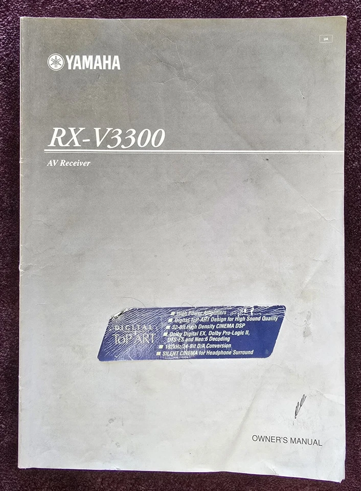 Yamaha RX-V3300 OEM Owners Manual 90 Pages In English Language Only Foto 1 de 1
