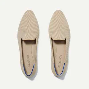 NEW ROTHYS The Almond Loafer in Chai Twill CASUAL SHOES SLIP ON BEIGE SIZE 8.5 - Picture 1 of 5