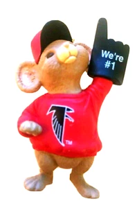 1996 Hallmark Xmas Ornament We're #1 Team NFL Atlanta Falcons Mouse 3" Football - Picture 1 of 5