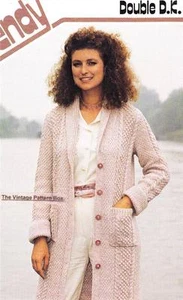 ARAN COAT /double 8ply or DK - COPY Ladies knitting pattern - Picture 1 of 1