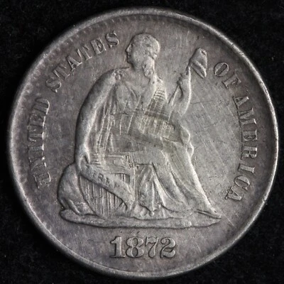 1872-S Seated Liberty Silver Half Dime XF DETAILS E225 WQHE - Image 1 of 2