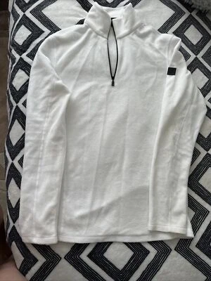 Pulôver Bogner Fire and Ice Shirt feminina grande LOVE SK azul camada base 1/4 zíper - Imagem 1 de 4