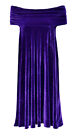 Baylis & Knight Purple Velvet Bardot Bandeau Off The Shoulder Cocktail Dress