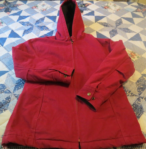 VETEMENTS Cappotto Polar King By Key corto regolare rosso con cappuccio tela anatra foderato poliestere