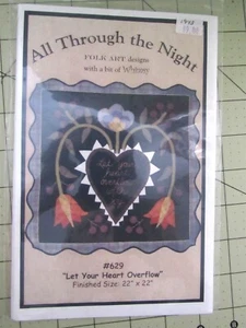 Let Your Heart Overflow 22" x 22" Wool Wall Hanging Pattern  - Picture 1 of 2