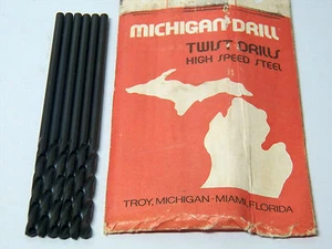 6 Piece Michigan Drill 6" Aircraft Drill Bits #13 (.1850") - USA Made (5-2-4) - Picture 1 of 1