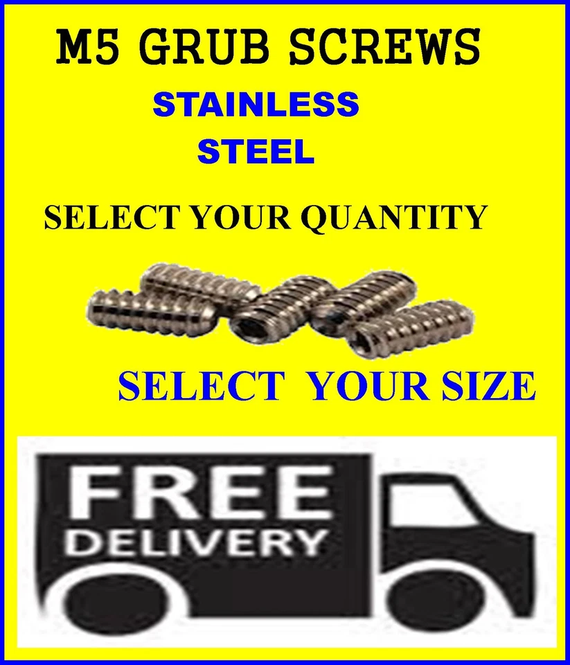 A2 STAINLESS STEEL 5MM / M5 STAINLESS STEEL SOCKET SET SCREW ST/STL GRUBSCREW A2 GRUB