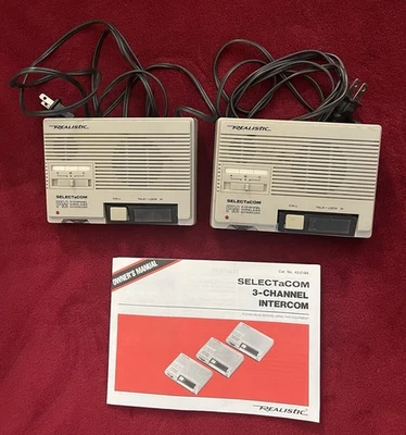 TWO REALISTIC SELECTaCOM 3-CHANNEL INTERCOM WIRELESS FM TALK SYSTEM. BOTH WORK! - Image 1 of 4