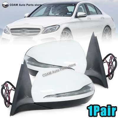 1Pair Rear View Mirror Assembly For Mercedes Benz W205 C Class C180 2014-2018 - Image 1 of 4