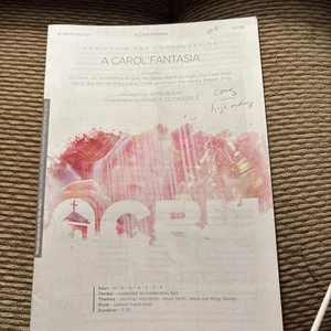 A Carol Fantasia SATB California Baptist University LifeWay worship New - Picture 1 of 4