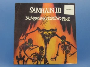 SAMHAIN III NOVEMBER COMING FIRE DANZIG SIGNED? ORANGE 1986 LP LOCKED GROOVE - Picture 1 of 6