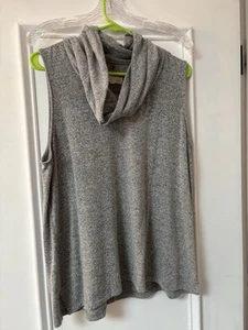 Lou And Grey For Loft Sleeveless Turtleneck In Grey. Size L - Picture 1 of 1