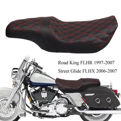 US Driver Passenger Two-up Seat For Harley Street Glide FLHR Road King 1997-2007 Foto 1 de 4