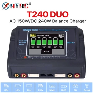 HTRC T240 DUO RC Ladegerät Entlader Dual Kanal Touchscreen Balance Ladegerät - Picture 1 of 10