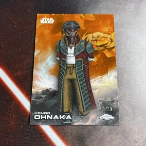 2025 Topps Chrome Sapphire Star Wars Hondo Ohnaka #68 Orange Refractor /25 - Bild 1 von 2