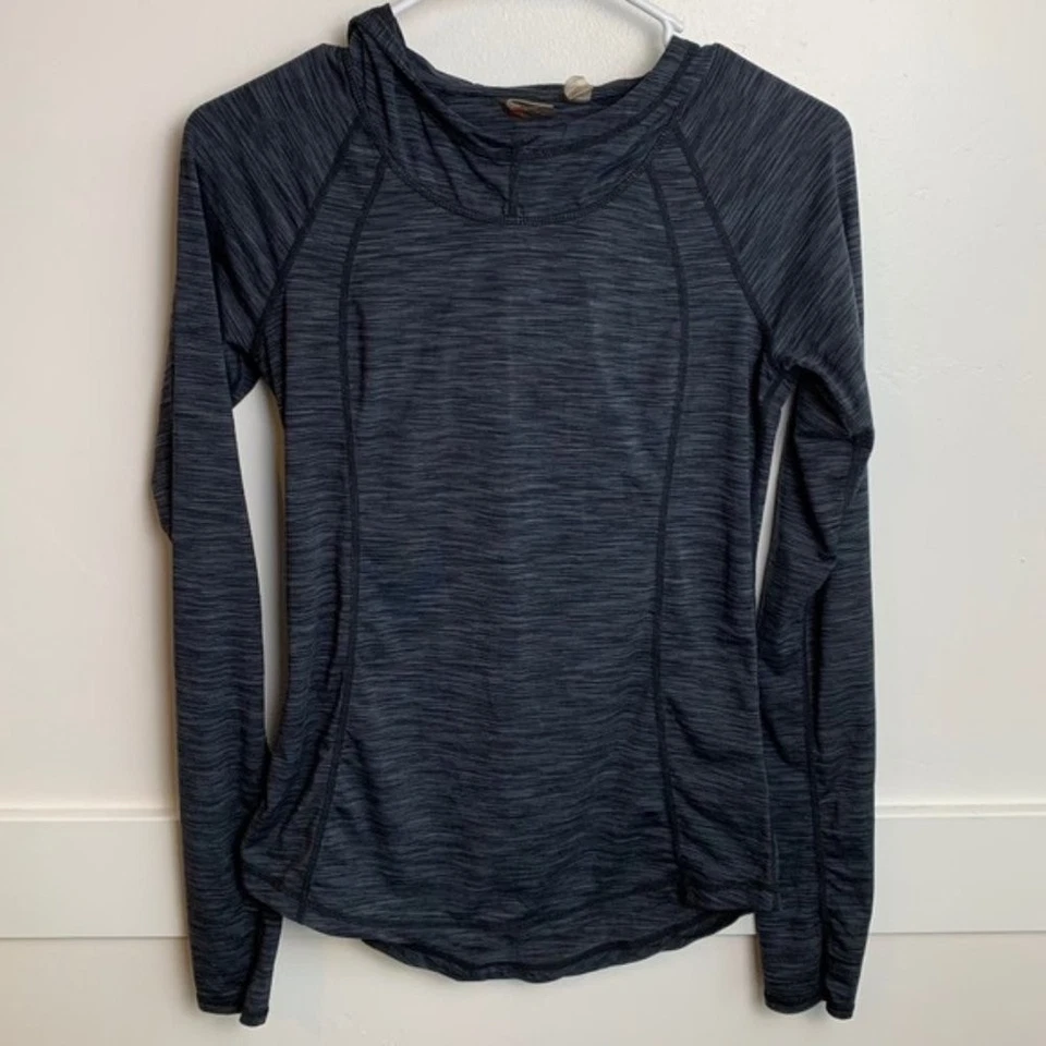 Sudadera con Capucha Zella Negra Jaspeada Manga Larga Talla XS Foto 1 de 4