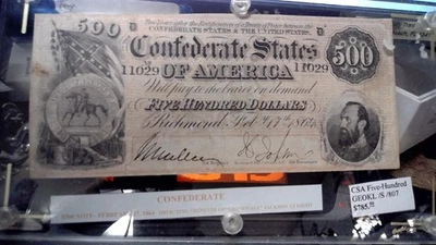 1864 $500 Confederate States of America Note T64 - Image 1 of 2