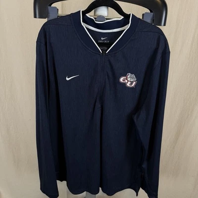Gonzaga Bulldogs Embroidered Logo Nike Dri-Fit Navy Quarter Zip Shirt XXL EUC - Image 1 of 4