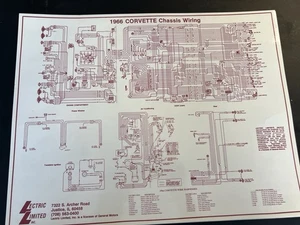 1966 Corvette Laminated Chassis Wiring Harness Diagram LectricLimited - Foto 1 di 1