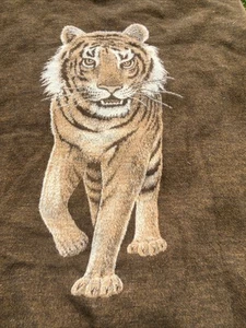 "Manta vintage tigre de Bengala 54"" x 72"" marrón" - Imagen 1 de 15