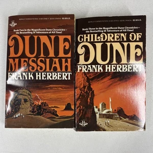 Dune Messiah and Children LOT of 2 Vintage Frank Herbert Paperback Orange - Bild 1 von 10