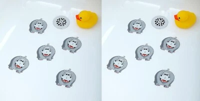 Lote 2 Tiras Adhesivas de Seguridad para Tatuaje Baño Tatuaje Bañera Antideslizante Hipopótamo 10 Pegatinas Foto 1 de 3