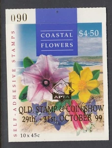 Australia 1999 $4.50 Coastal Flowers Booklet overprint APTA Queensland Pemara - Bild 1 von 1