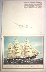 Pan Am The President Special Menu.  Clipper Schiff "Drei Brüder" Litho - Bild 1 von 2