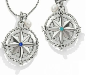 Neu mit Etikett Brighton INDIGO STRANDKOMPASS wendbare wandelbare Silberhalskette UVP 82 $ - Bild 1 von 5