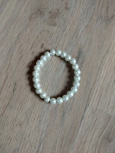 Armband Perlen Perlenarmband weiß uni - Bild 1 von 2