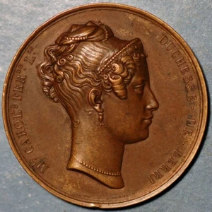 Francia Medalla La Duquesa de Berri y el Duque de Burdeos María Carolina Enrique - Imagen 1 de 2