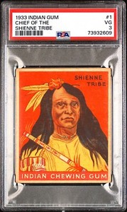 1933 Goudey Indian Gum #1 Chief of the Shienne Tribe PSA 3 **Beautiful Card #1**