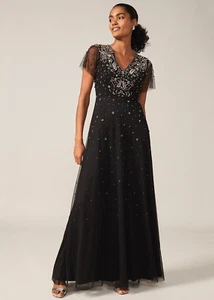 Phase Eight Collection 8 Pascale Jewelled Tulle Dress Black Jewel UK 14 RRP £350 - Picture 1 of 6