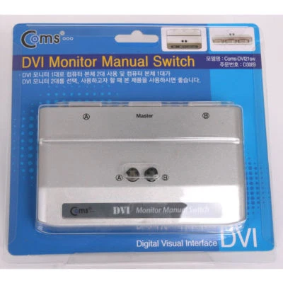Coms DVI Manual Switch Selector Box Tv LCD Monitor 2 Port Switcher - Image 1 of 4
