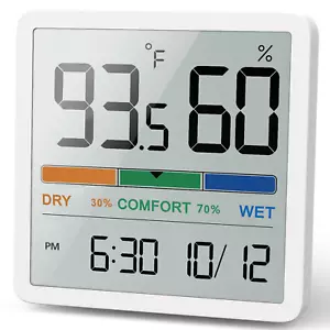 Hygrometer Indoor Thermometer, Desktop Digital Thermometer with Temperature and - Picture 1 of 12
