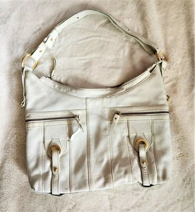 Charles David White Hobo Handbag with Gold Hardware - Picture 1 of 5
