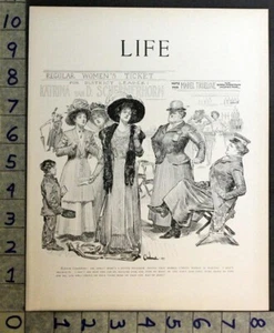 1910 WOMEN SUFFRAGE POLITICAL POLICE WOMAN ORSON BYRON LOWELL CARTOON AD ZY16 - Picture 1 of 1