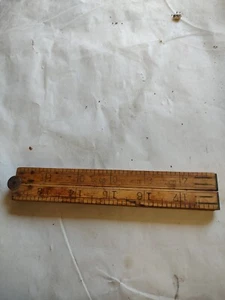 Vintage Upson Nut Co No. 68 Vierfach 24 Zoll Buchsbaum Messing Klapplineal - Bild 1 von 3