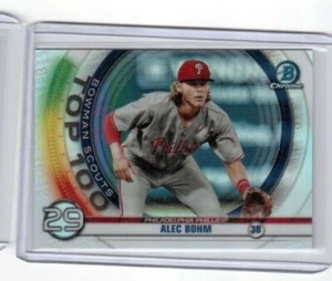 2020 Bowman Chrome Insert Bowman Scouts Top 100 Alec Bohm Philadelphia Phillies - Picture 1 of 2