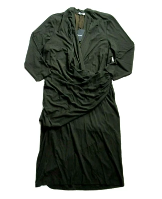 NWT MM. Lafleur The Casey in Dark Pine Green Ruched Wrap Jersey Dress XL - Image 1 of 4