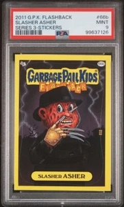 GARBAGE PAIL KIDS 2011 FLASHBACK 3 #66b "Slasher Asher" PSA 9 ( Pop 1 ) New Slab - Picture 1 of 6