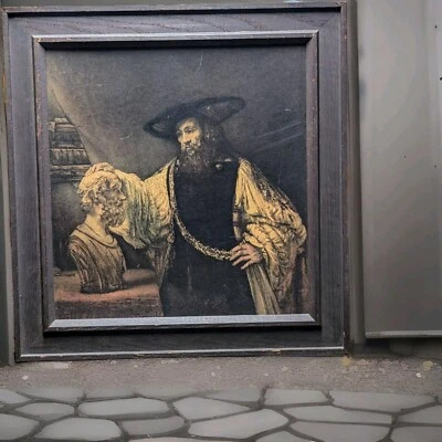 Estampado vintage de Aristóteles contemplando el busto de Homero años 60 Foto 1 de 4