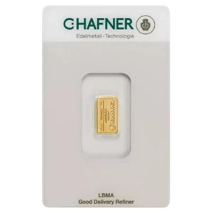 C. Hafner 1 gram Gold Bar LBMA Fine Pure Gold Au. 999,9 Sealed in Certi-lock - Zdjęcie 1 z 4