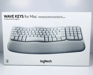 Logitech Wave Keys for Mac Wireless Ergonomic Keyboard with Cushioned Palm Rest - Picture 1 of 13