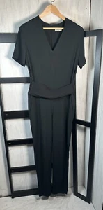 Balenciaga Jumpsuit schwarz Seidenmischung Gürtel V-Ausschnitt, Gr. F40/US10/Medium, NEUWERTIG!! - Bild 1 von 12