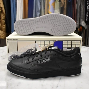NWT Reebok EAMES House Club C 85 Black Leather Mens Sneaker Classic 10 AUTHENTIC - Picture 1 of 12